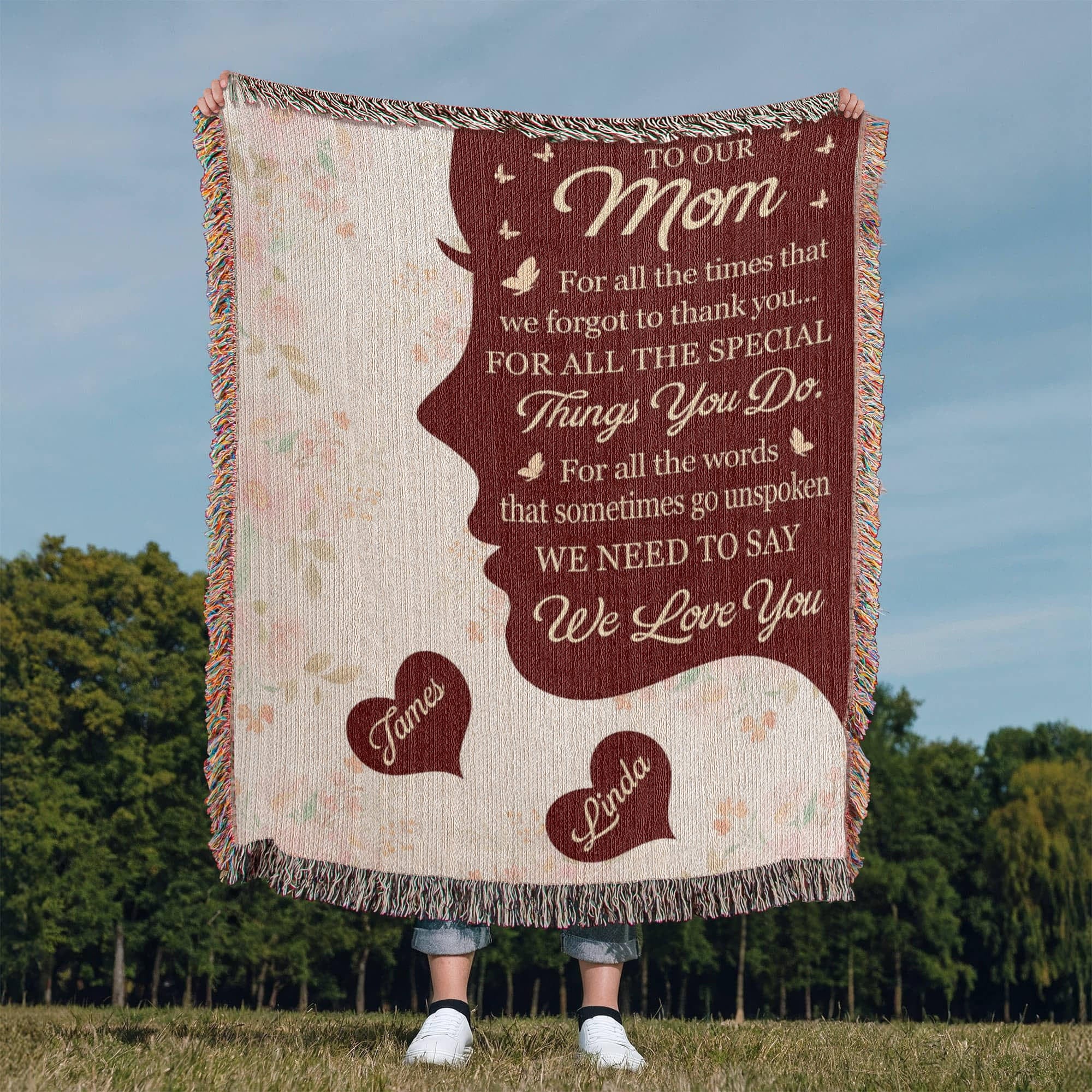 Blankets Personalized To Our Mom Woven Blanket – Custom Name Heart Family Throw, Mother’s Day Gift from Kids Personalized To Our Mom Woven Blanket – Custom Name Heart Family Throw, Mother’s Day Gift from Kids