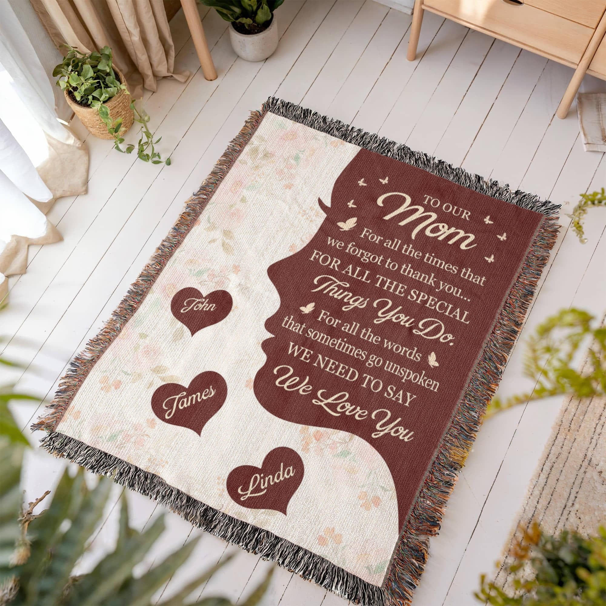 Blankets Personalized To Our Mom Woven Blanket – Custom Name Heart Family Throw, Mother’s Day Gift from Kids Personalized To Our Mom Woven Blanket – Custom Name Heart Family Throw, Mother’s Day Gift from Kids