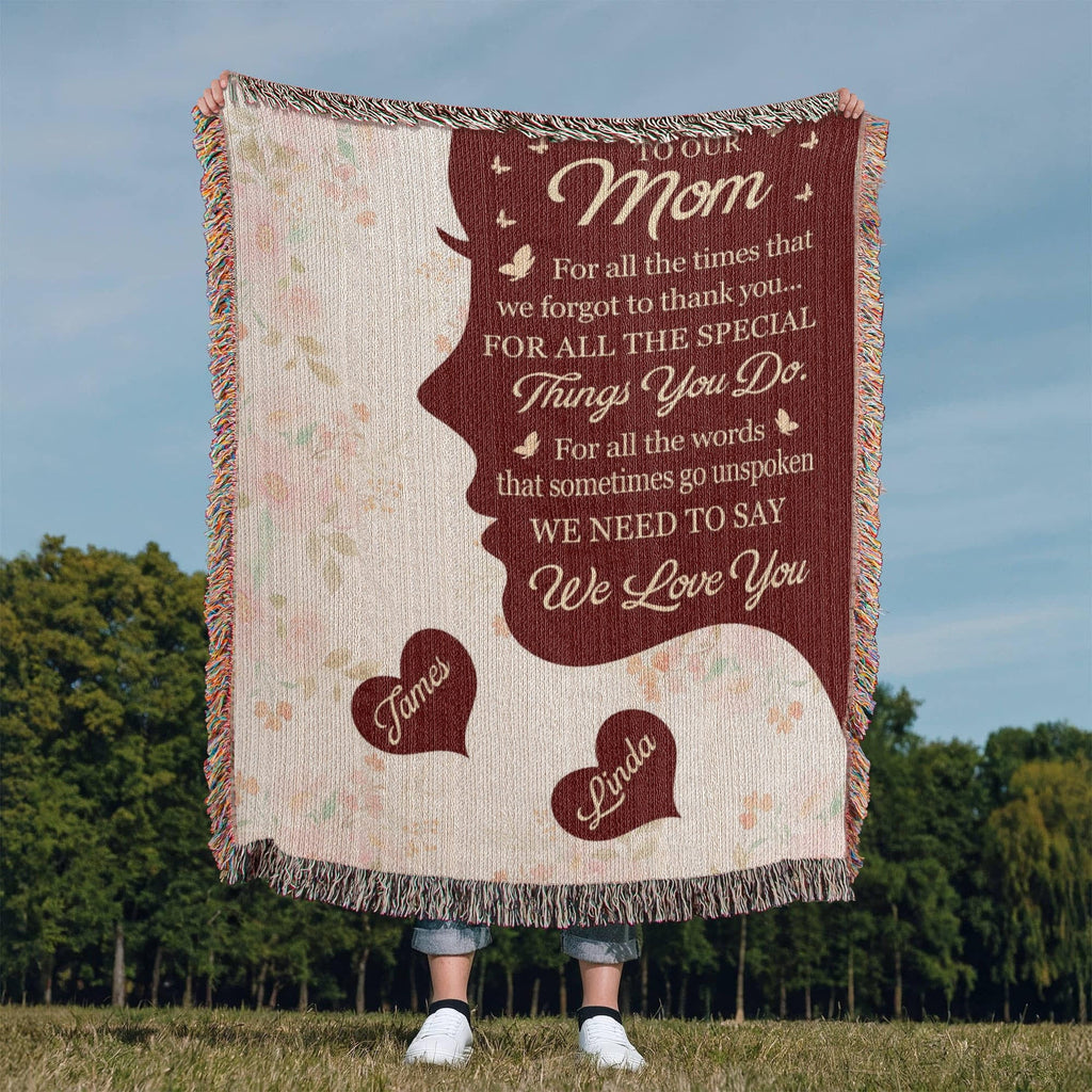 Blankets Personalized To Our Mom Woven Blanket – Custom Name Heart Family Throw, Mother’s Day Gift from Kids Personalized To Our Mom Woven Blanket – Custom Name Heart Family Throw, Mother’s Day Gift from Kids
