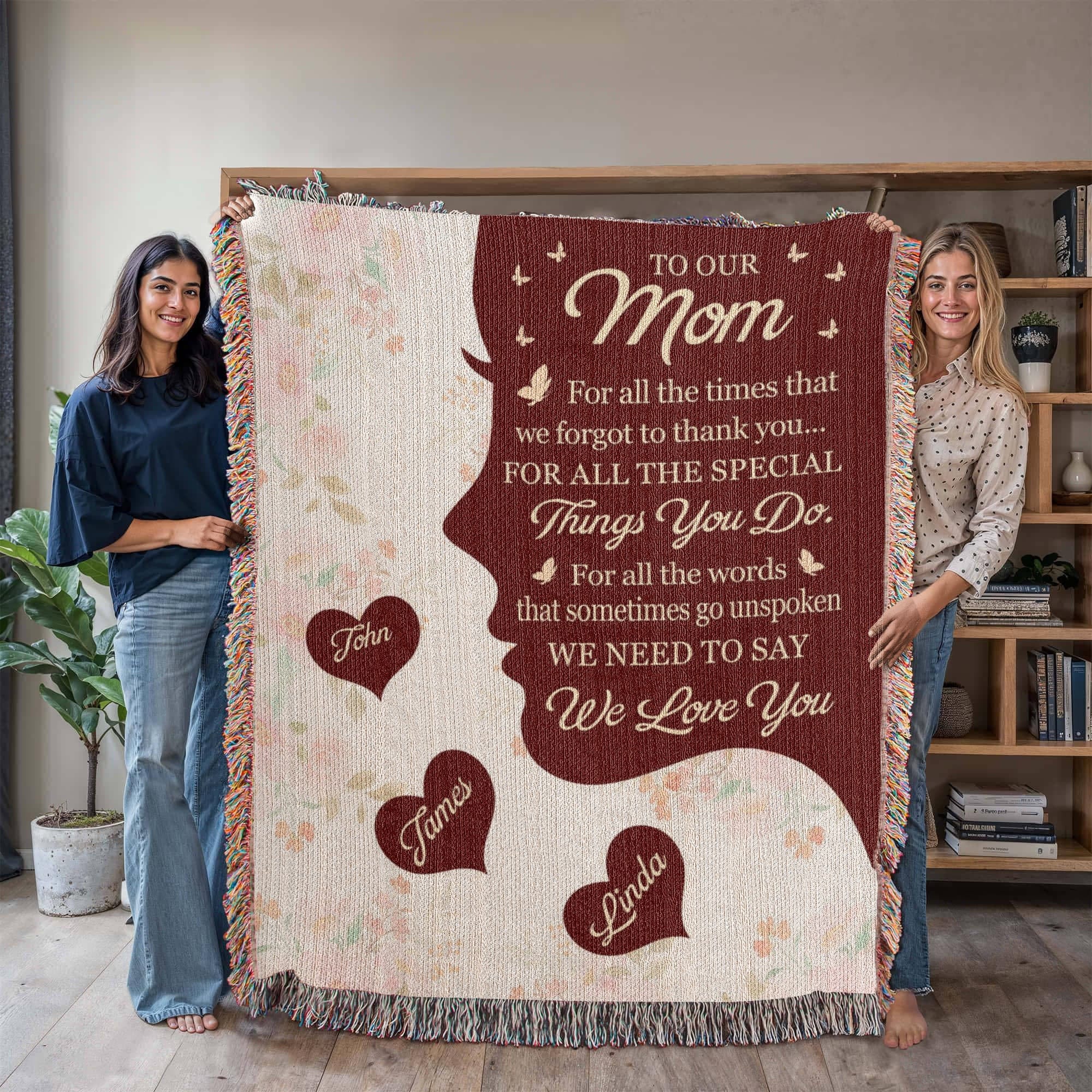 Blankets Personalized To Our Mom Woven Blanket – Custom Name Heart Family Throw, Mother’s Day Gift from Kids Personalized To Our Mom Woven Blanket – Custom Name Heart Family Throw, Mother’s Day Gift from Kids