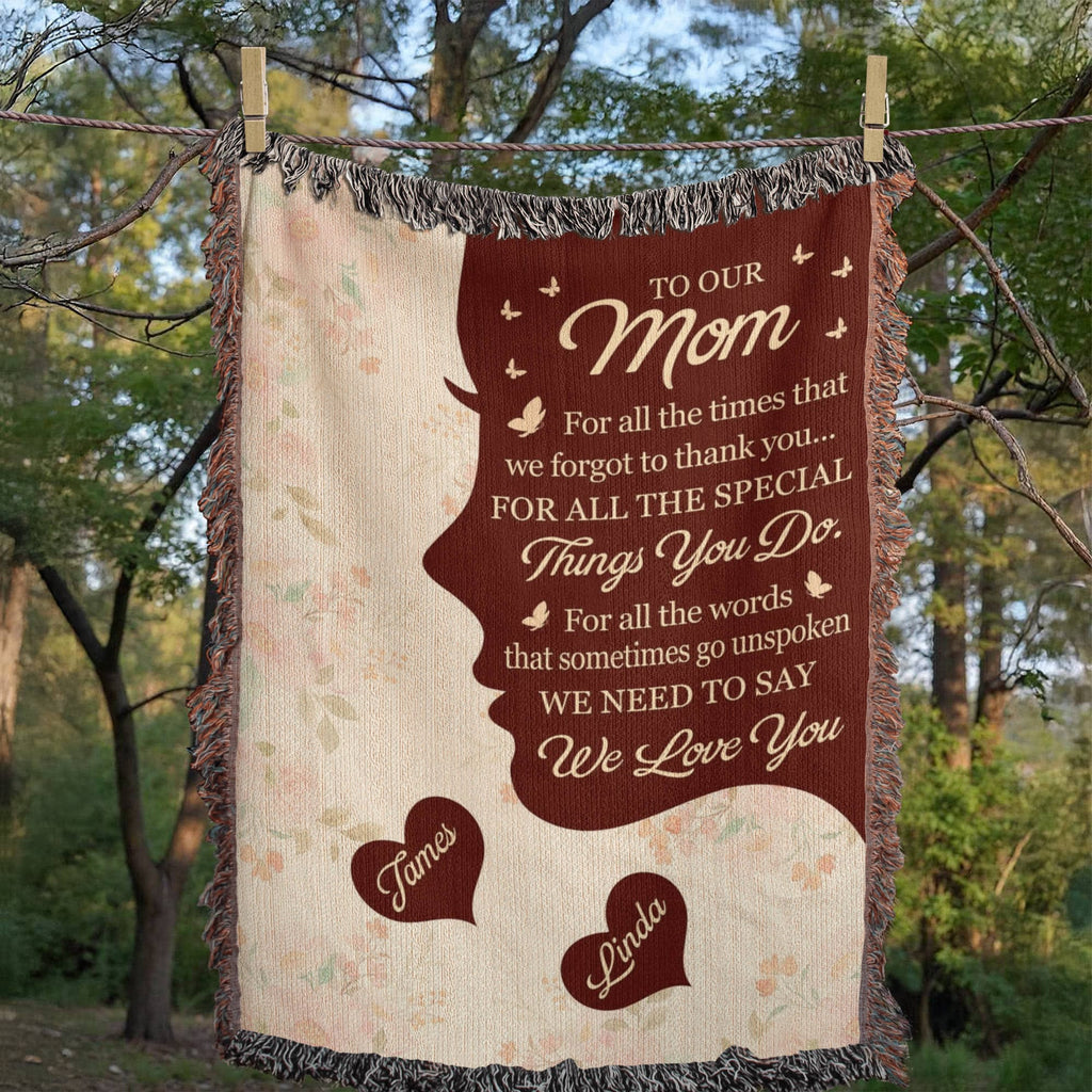 Blankets Personalized To Our Mom Woven Blanket – Custom Name Heart Family Throw, Mother’s Day Gift from Kids Personalized To Our Mom Woven Blanket – Custom Name Heart Family Throw, Mother’s Day Gift from Kids