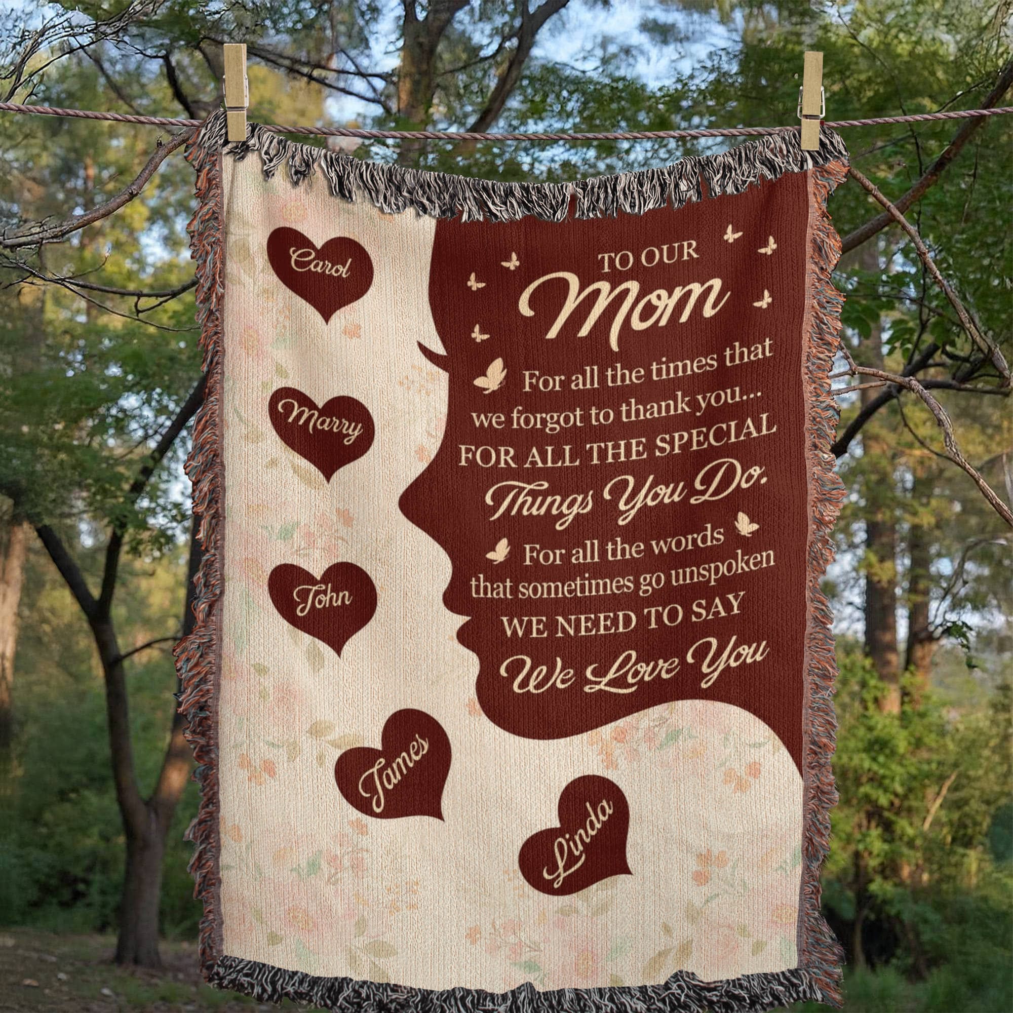 Blankets Personalized To Our Mom Woven Blanket – Custom Name Heart Family Throw, Mother’s Day Gift from Kids Personalized To Our Mom Woven Blanket – Custom Name Heart Family Throw, Mother’s Day Gift from Kids