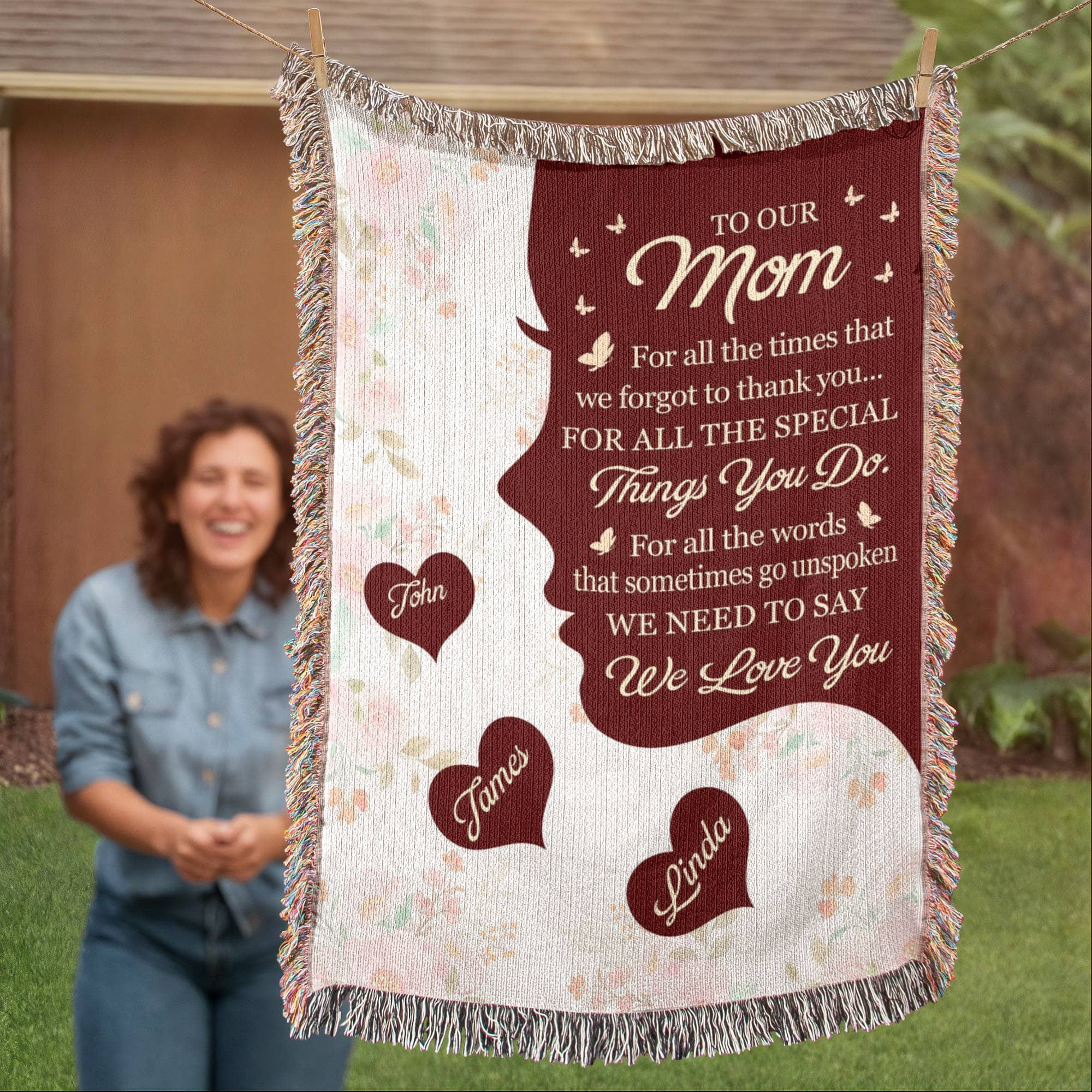 Blankets Personalized To Our Mom Woven Blanket – Custom Name Heart Family Throw, Mother’s Day Gift from Kids Personalized To Our Mom Woven Blanket – Custom Name Heart Family Throw, Mother’s Day Gift from Kids