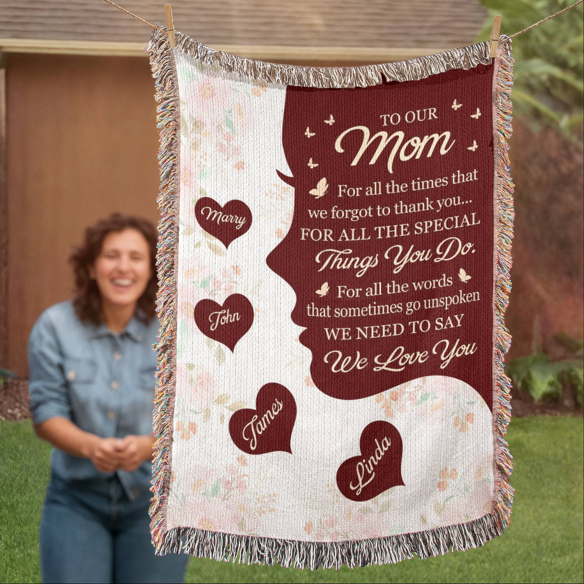 Blankets Personalized To Our Mom Woven Blanket – Custom Name Heart Family Throw, Mother’s Day Gift from Kids Personalized To Our Mom Woven Blanket – Custom Name Heart Family Throw, Mother’s Day Gift from Kids