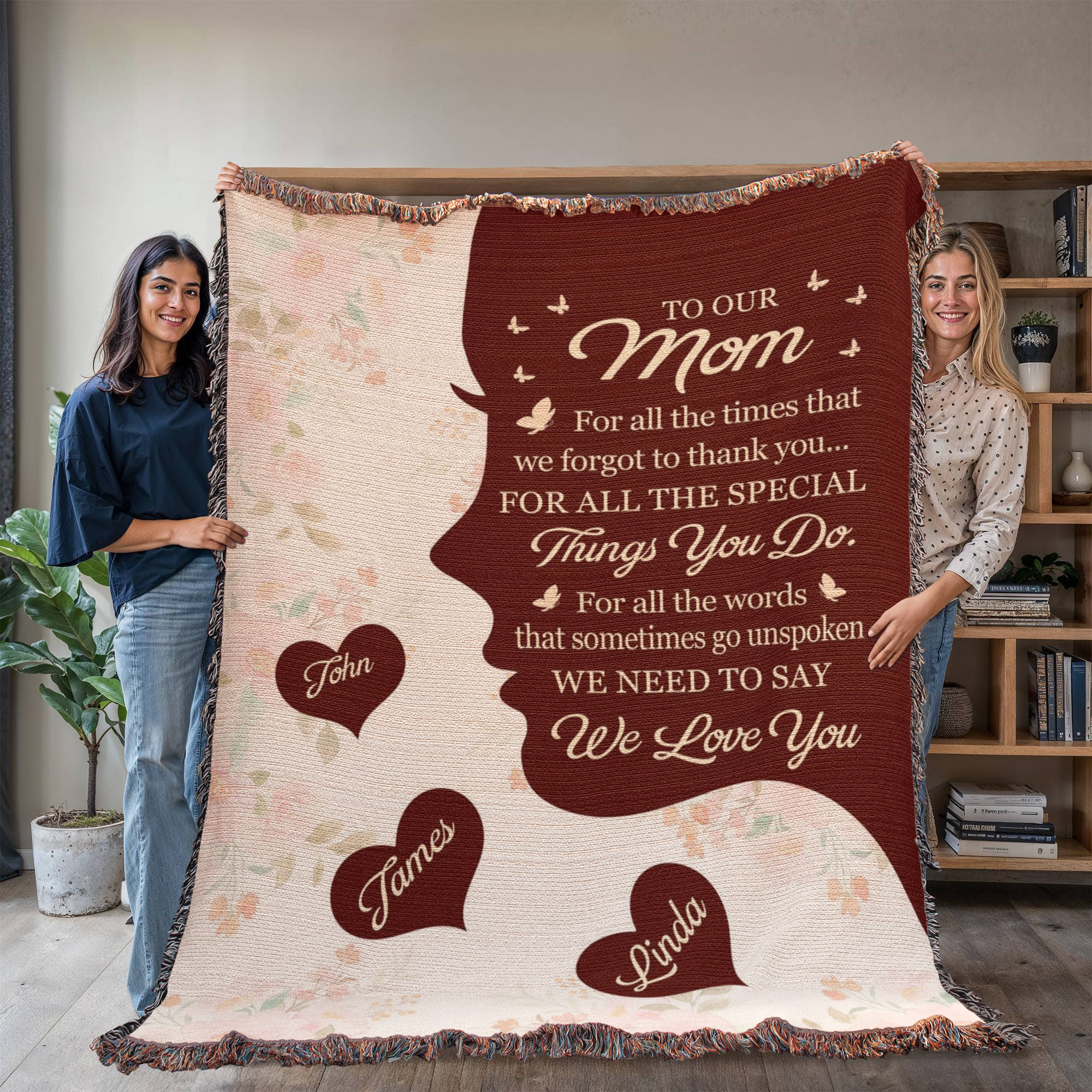 Blankets Personalized To Our Mom Woven Blanket – Custom Name Heart Family Throw, Mother’s Day Gift from Kids Personalized To Our Mom Woven Blanket – Custom Name Heart Family Throw, Mother’s Day Gift from Kids