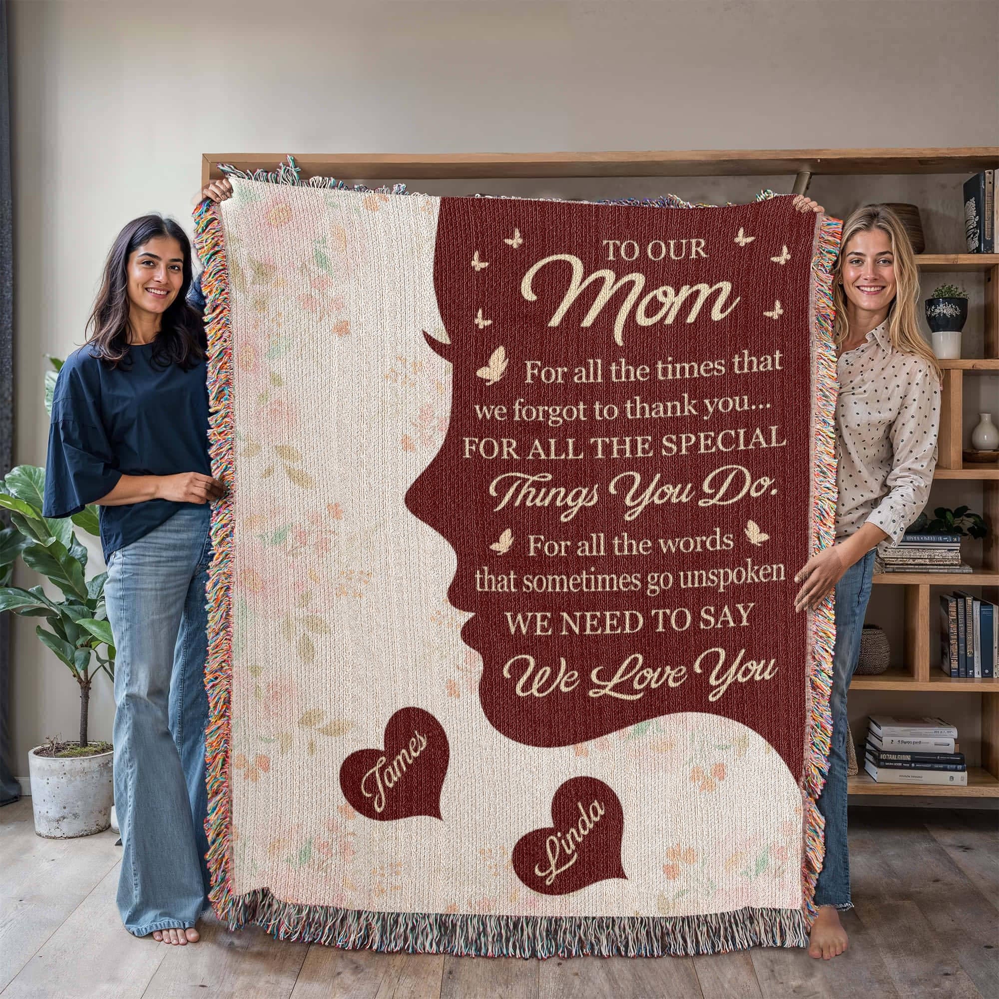 Blankets Personalized To Our Mom Woven Blanket – Custom Name Heart Family Throw, Mother’s Day Gift from Kids Personalized To Our Mom Woven Blanket – Custom Name Heart Family Throw, Mother’s Day Gift from Kids