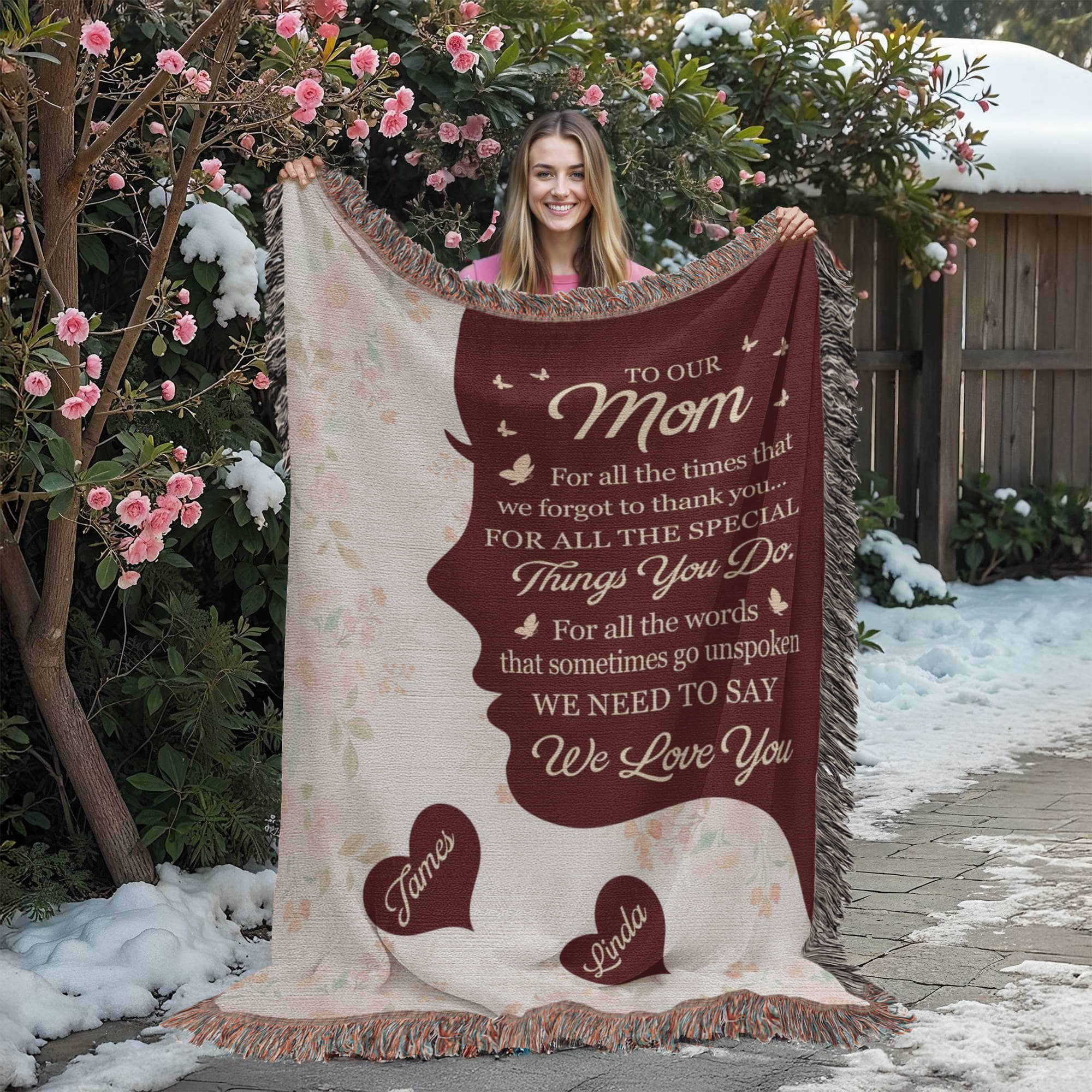Blankets Personalized To Our Mom Woven Blanket – Custom Name Heart Family Throw, Mother’s Day Gift from Kids Personalized To Our Mom Woven Blanket – Custom Name Heart Family Throw, Mother’s Day Gift from Kids