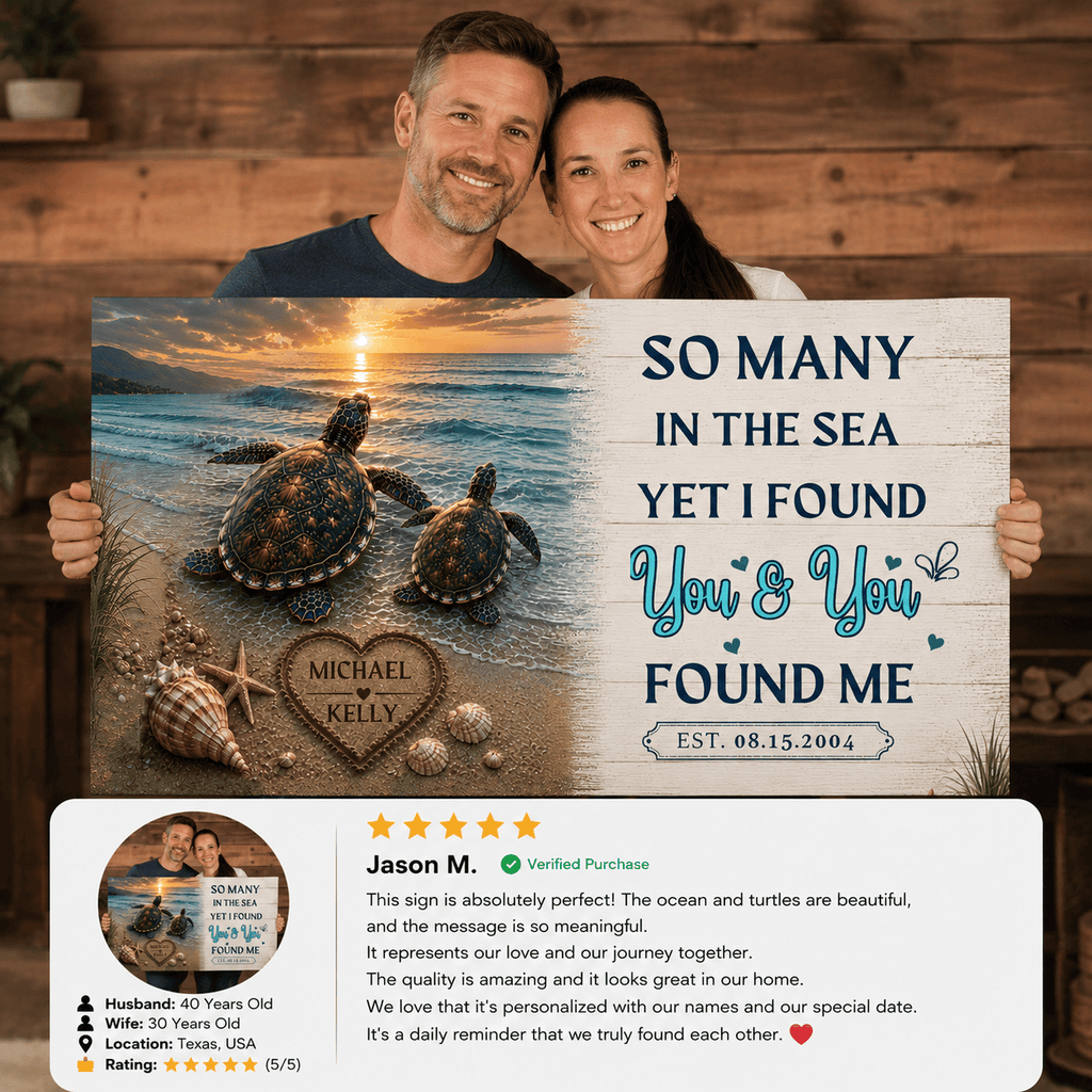 wall art Personalized Turtle Couple Canvas - So Many in the Sea Yet I Found You Personalized Turtle Couple Canvas - So Many in the Sea Yet I Found You