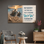 wall art Personalized Turtle Couple Canvas - So Many in the Sea Yet I Found You Personalized Turtle Couple Canvas - So Many in the Sea Yet I Found You