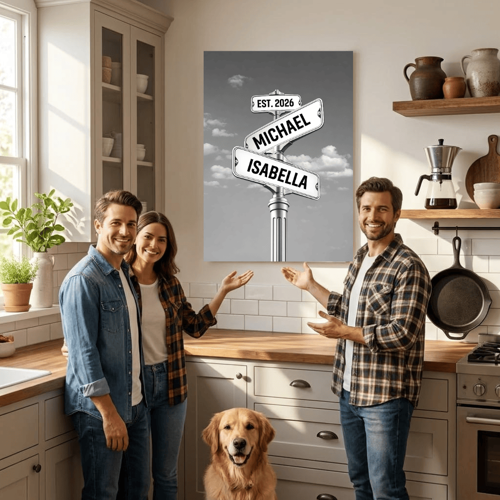 Personalized Couple Street Sign Canvas