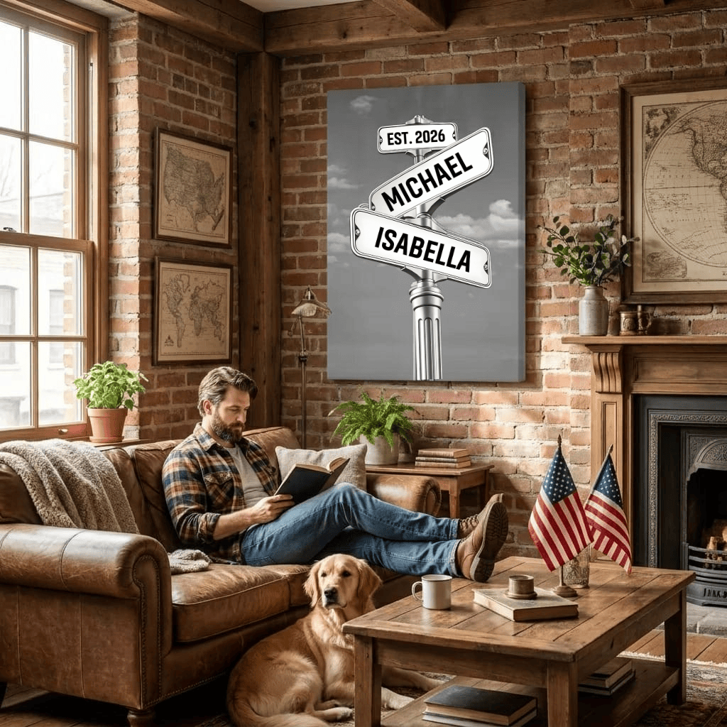 Personalized Couple Street Sign Canvas