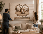 "God Bless The Broken Road," Personalized Deer Couple Canvas Wall Art