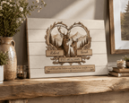"God Bless The Broken Road," Personalized Deer Couple Canvas Wall Art