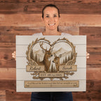 "God Bless The Broken Road," Personalized Deer Couple Canvas Wall Art