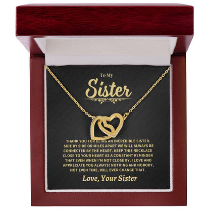 Jewelry Sister Gift-Interlocking Hearts Necklace