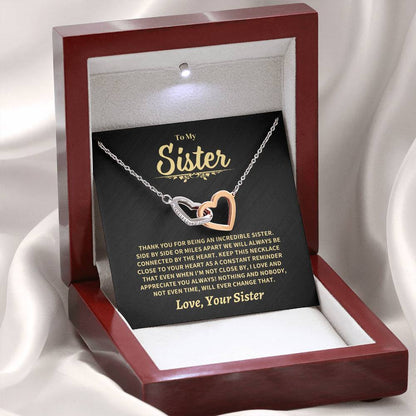 Jewelry Sister Gift-Interlocking Hearts Necklace