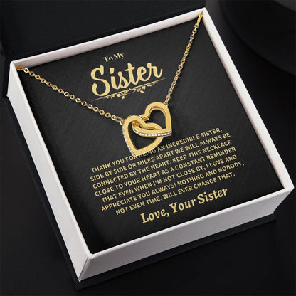 Jewelry Sister Gift-Interlocking Hearts Necklace