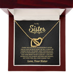 Jewelry Sister Gift-Interlocking Hearts Necklace