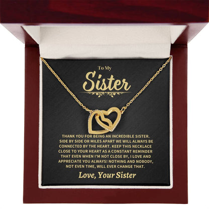 Jewelry Sister Gift-Interlocking Hearts Necklace