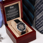 Jewelry Son Gift From Dad, "Never Forget", Openwork Watch Son Gift From Dad, "Never Forget", Openwork Watch