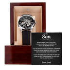 Jewelry Son Gift From Dad, "Never Forget", Openwork Watch Son Gift From Dad, "Never Forget", Openwork Watch