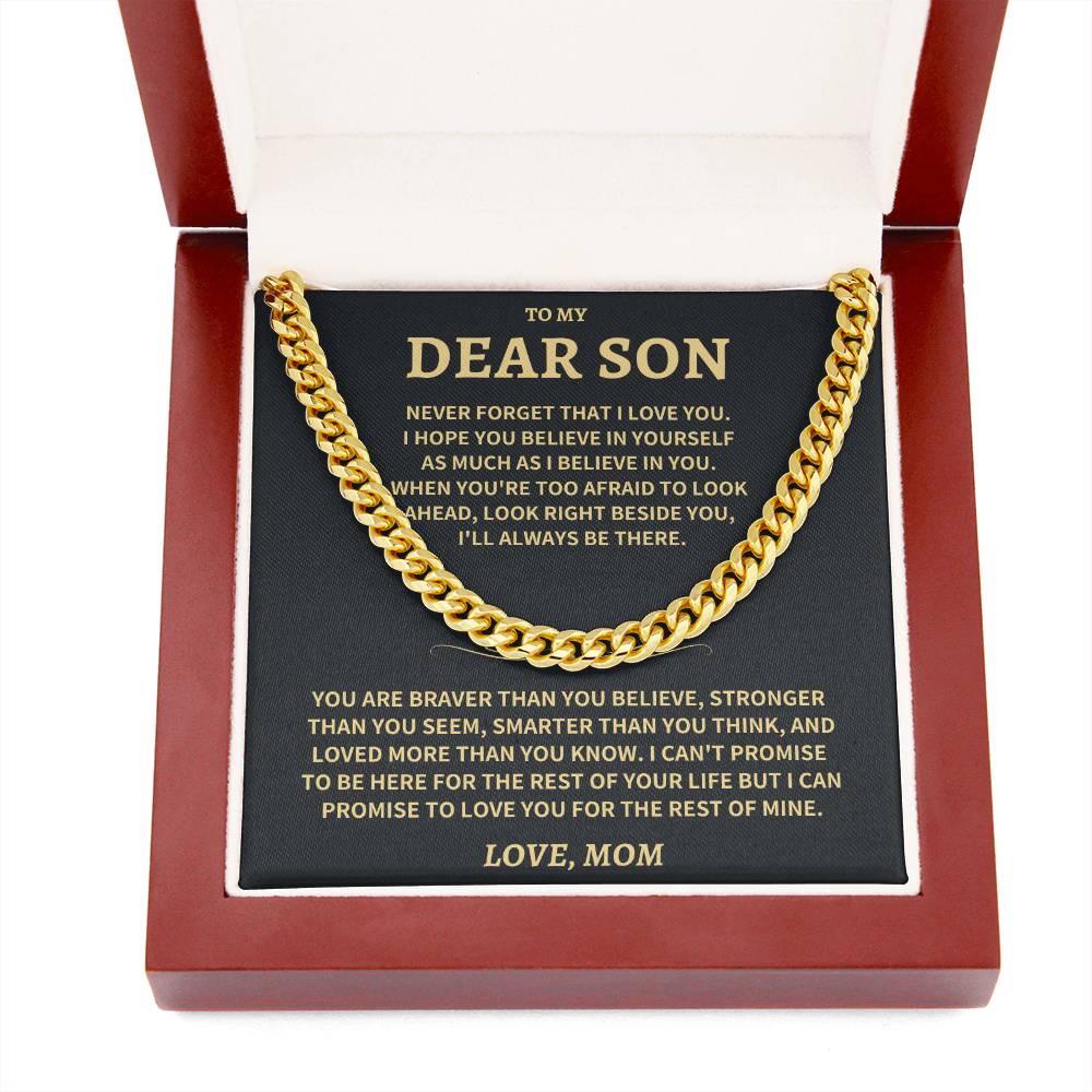 Jewelry Son Gift-Never Forget-From Mom