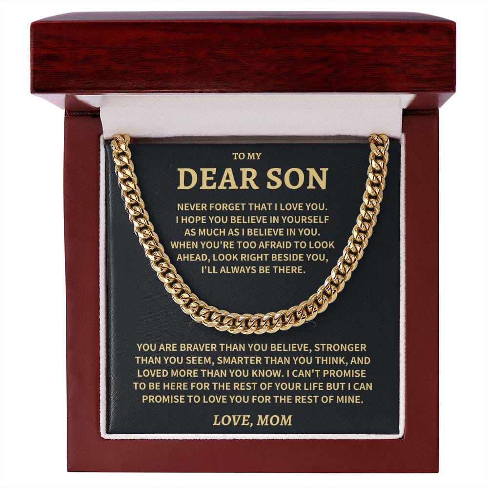 Jewelry Son Gift-Never Forget-From Mom