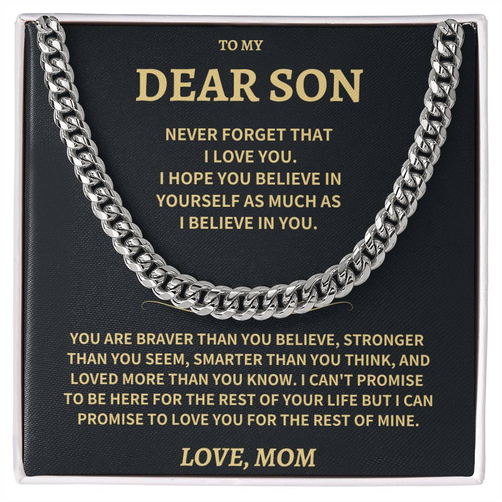 Jewelry Son Gift-Never Forget-From MOM