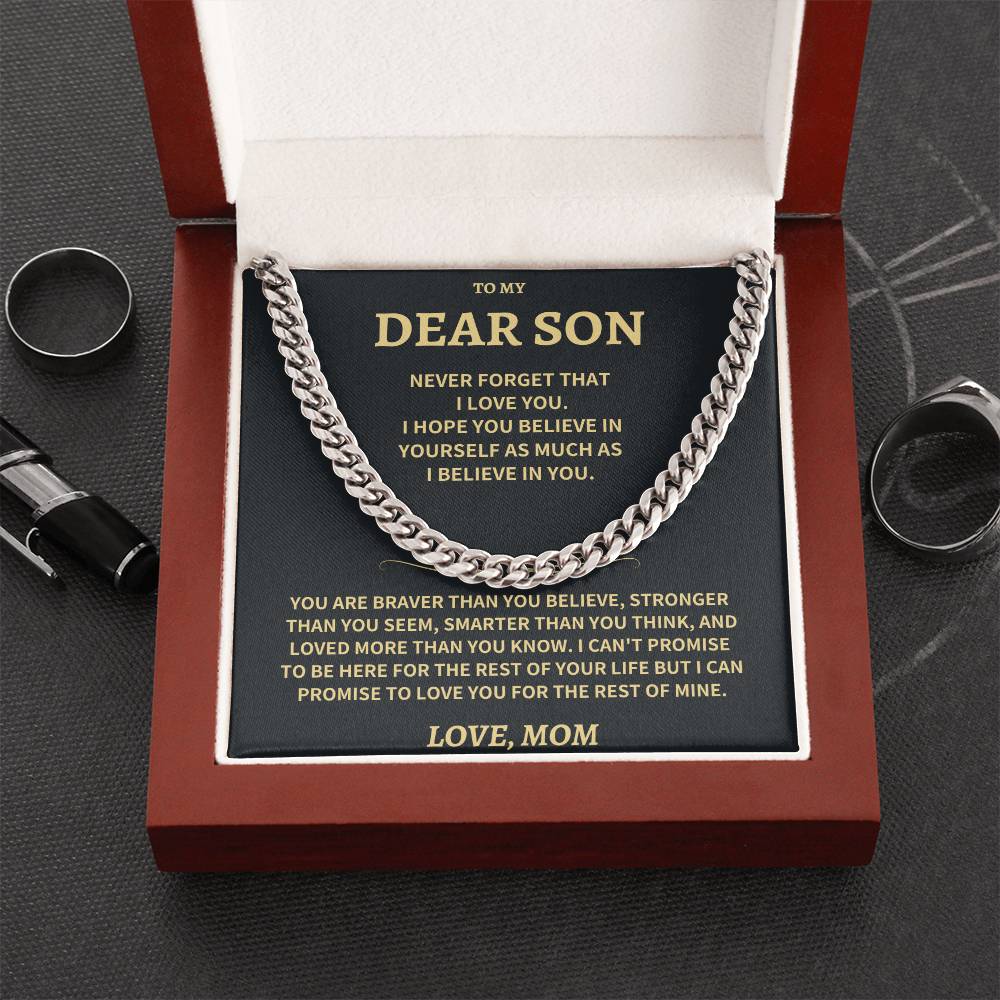 Jewelry Son Gift-Never Forget-From MOM