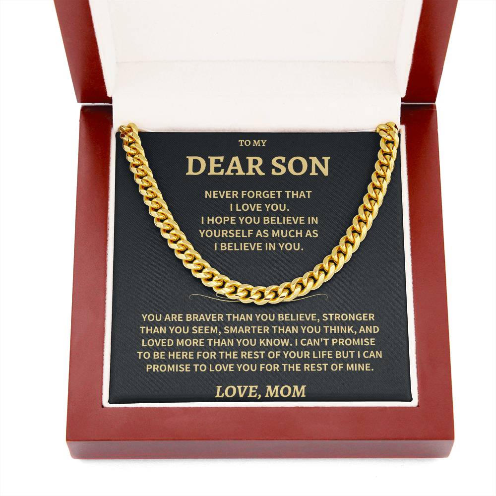 Jewelry Son Gift-Never Forget-From MOM