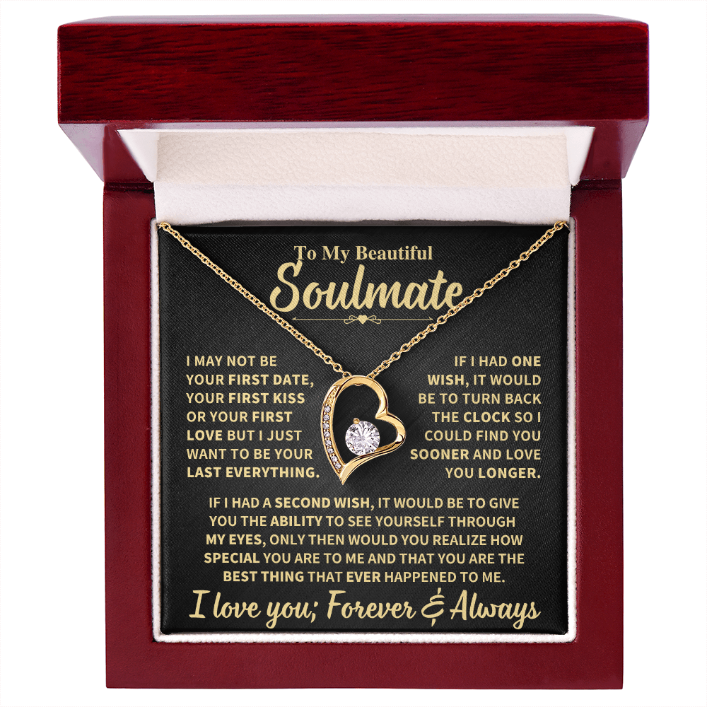 Jewelry To My Beautiful Soulmate Gift, "Forever & Always", Heart Necklace To My Beautiful Soulmate Gift, "Forever & Always", Heart Necklace