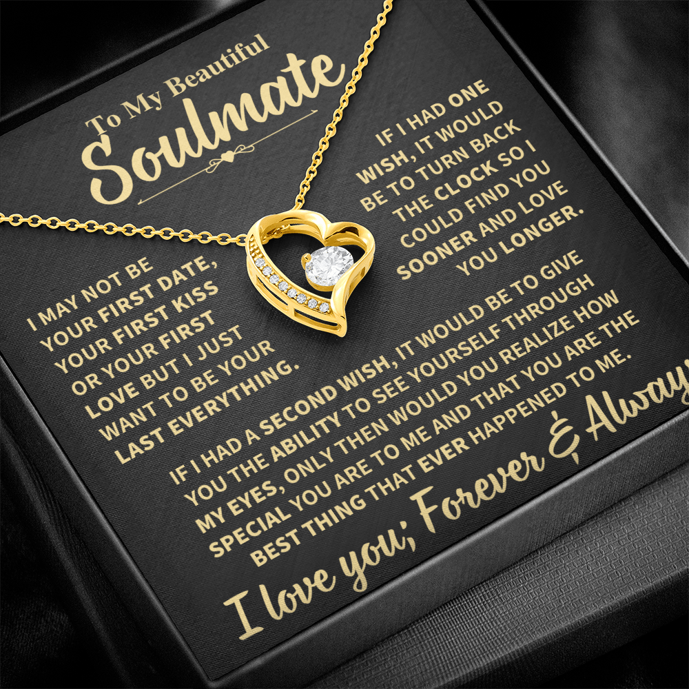 Jewelry To My Beautiful Soulmate Gift, "Forever & Always", Heart Necklace To My Beautiful Soulmate Gift, "Forever & Always", Heart Necklace