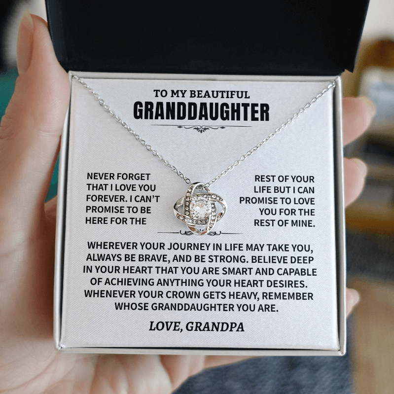 Jewelry To My Granddaughter Gift From Grandpa, "Never Forget That I Love You" To My Granddaughter Gift From Grandpa, "Never Forget That I Love You"
