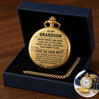 personalized watches To My Grandson - From Grandpa, Vintage-Style Gold Pocket Watch Gift Set To My Grandson - From Grandpa, Vintage-Style Gold Pocket Watch Gift Set