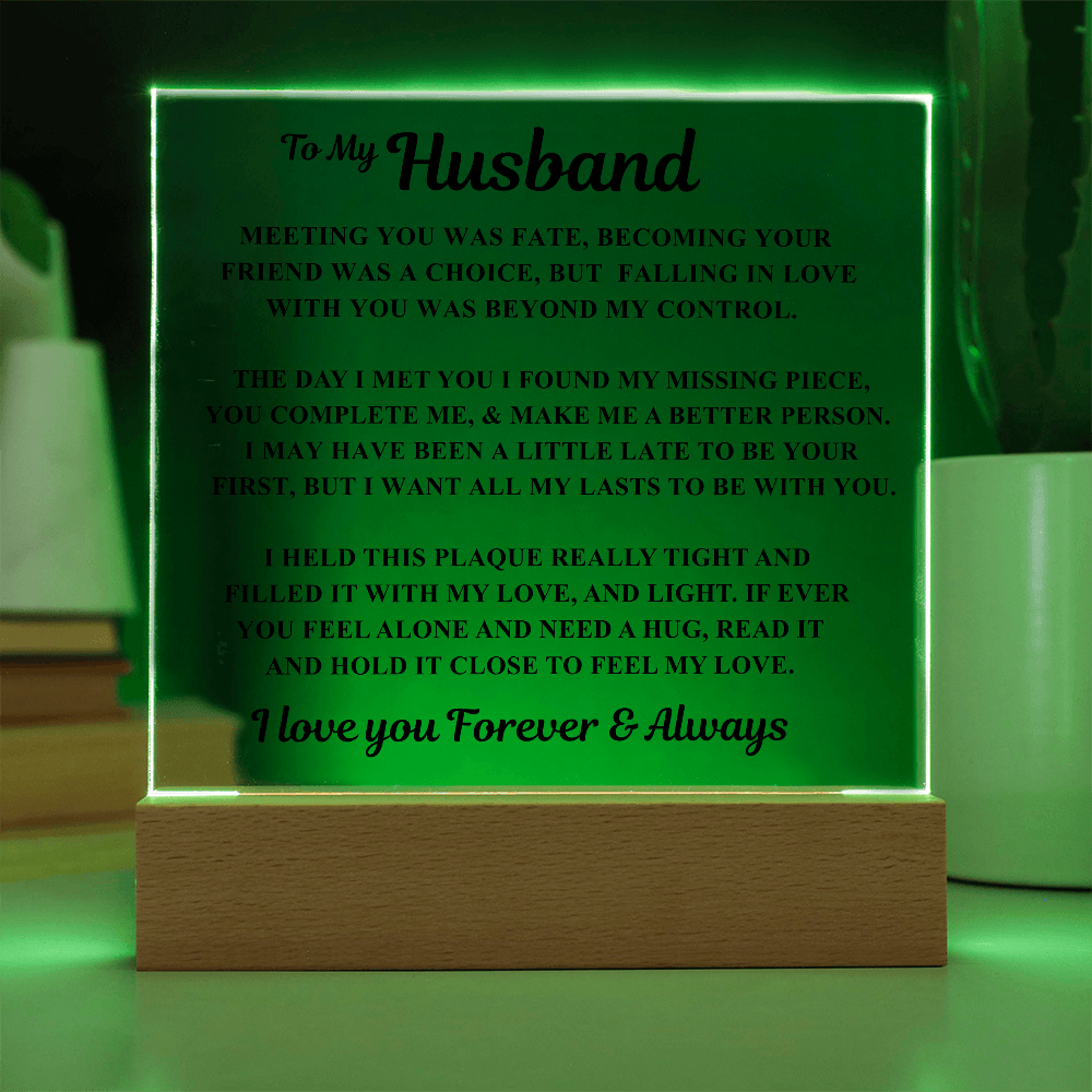 Jewelry To My Husband Acrylic Plaque – “Meeting You Was Fate” Romantic LED Gift To My Husband Acrylic Plaque – “Meeting You Was Fate” Romantic LED Gift