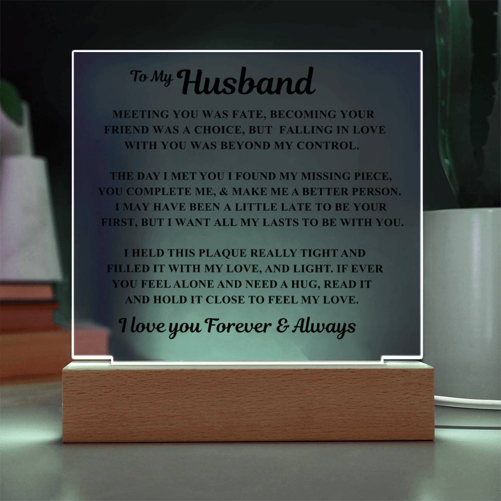 Jewelry To My Husband Acrylic Plaque – “Meeting You Was Fate” Romantic LED Gift To My Husband Acrylic Plaque – “Meeting You Was Fate” Romantic LED Gift