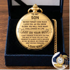 personalized watches To My Son - From Dad, Vintage-Style Gold Pocket Watch Gift Set To My Son - From Dad, Vintage-Style Gold Pocket Watch Gift Set