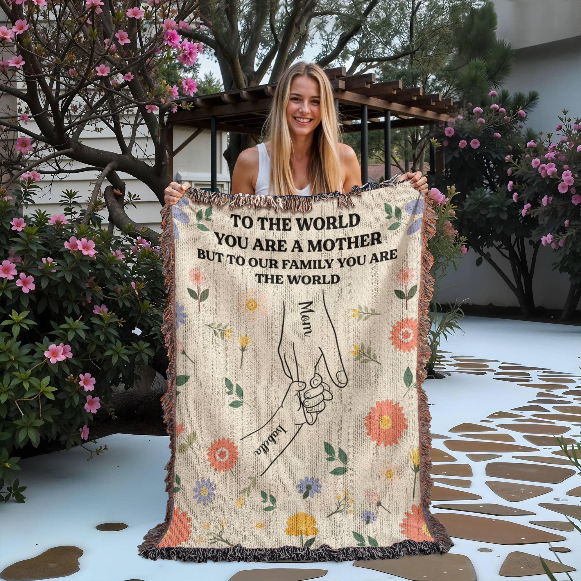 To the World You Are a Mother – Floral Woven Throw Blanket. To the World You Are a Mother – Floral Woven Throw Blanket.