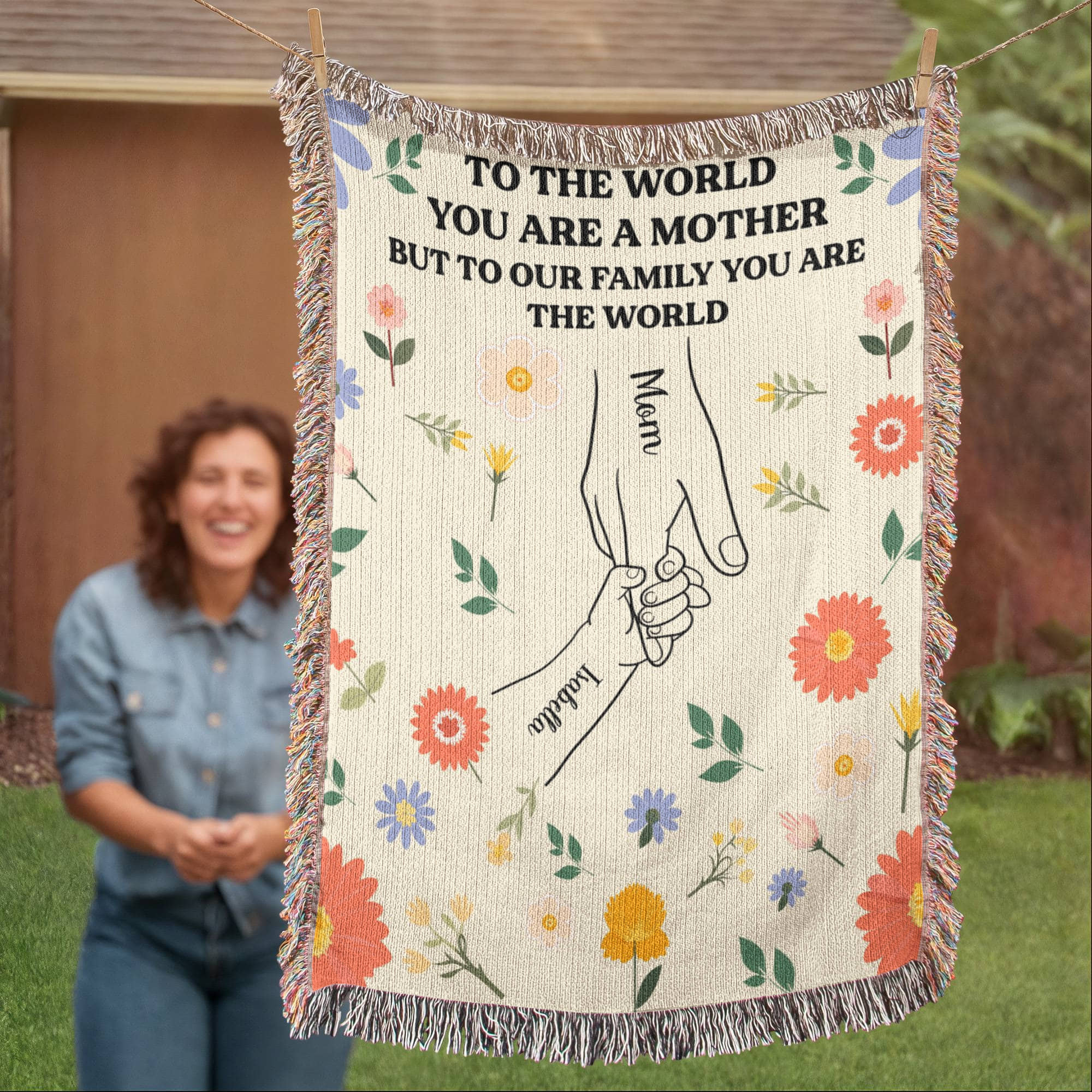 To the World You Are a Mother – Floral Woven Throw Blanket. To the World You Are a Mother – Floral Woven Throw Blanket.