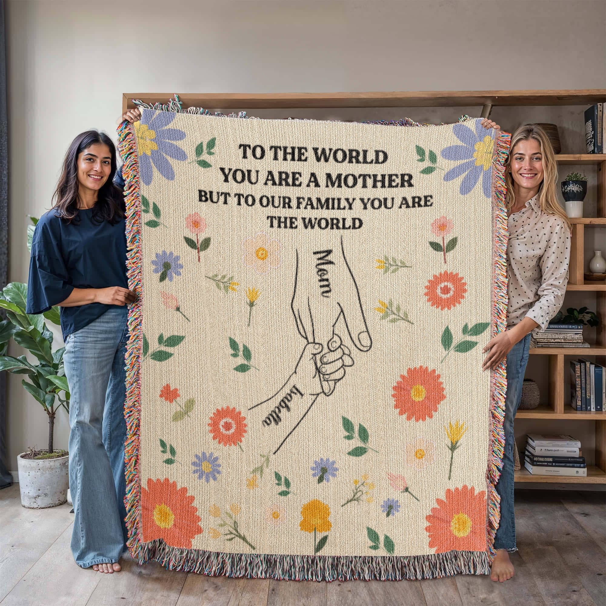 Blankets To the World You Are a Mother – Floral Woven Throw Blanket. To the World You Are a Mother – Floral Woven Throw Blanket.