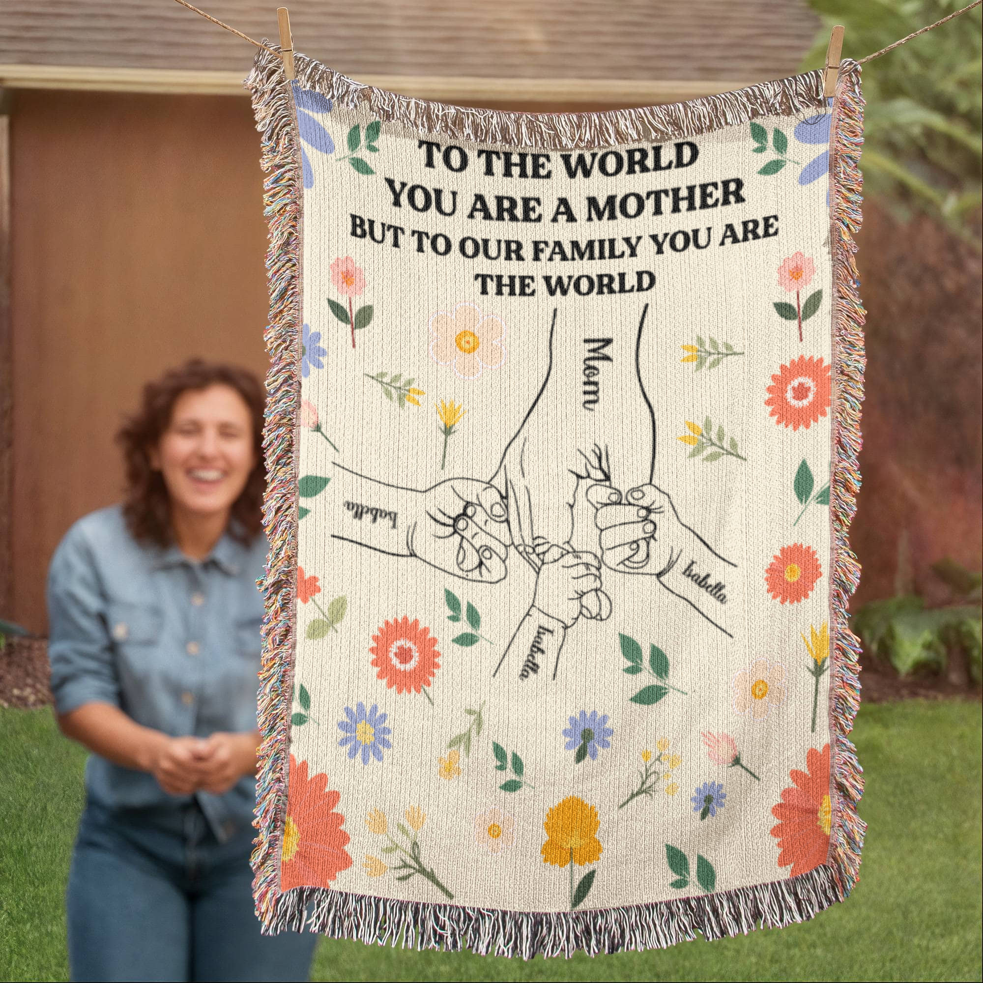 Blankets To the World You Are a Mother – Floral Woven Throw Blanket. To the World You Are a Mother – Floral Woven Throw Blanket.