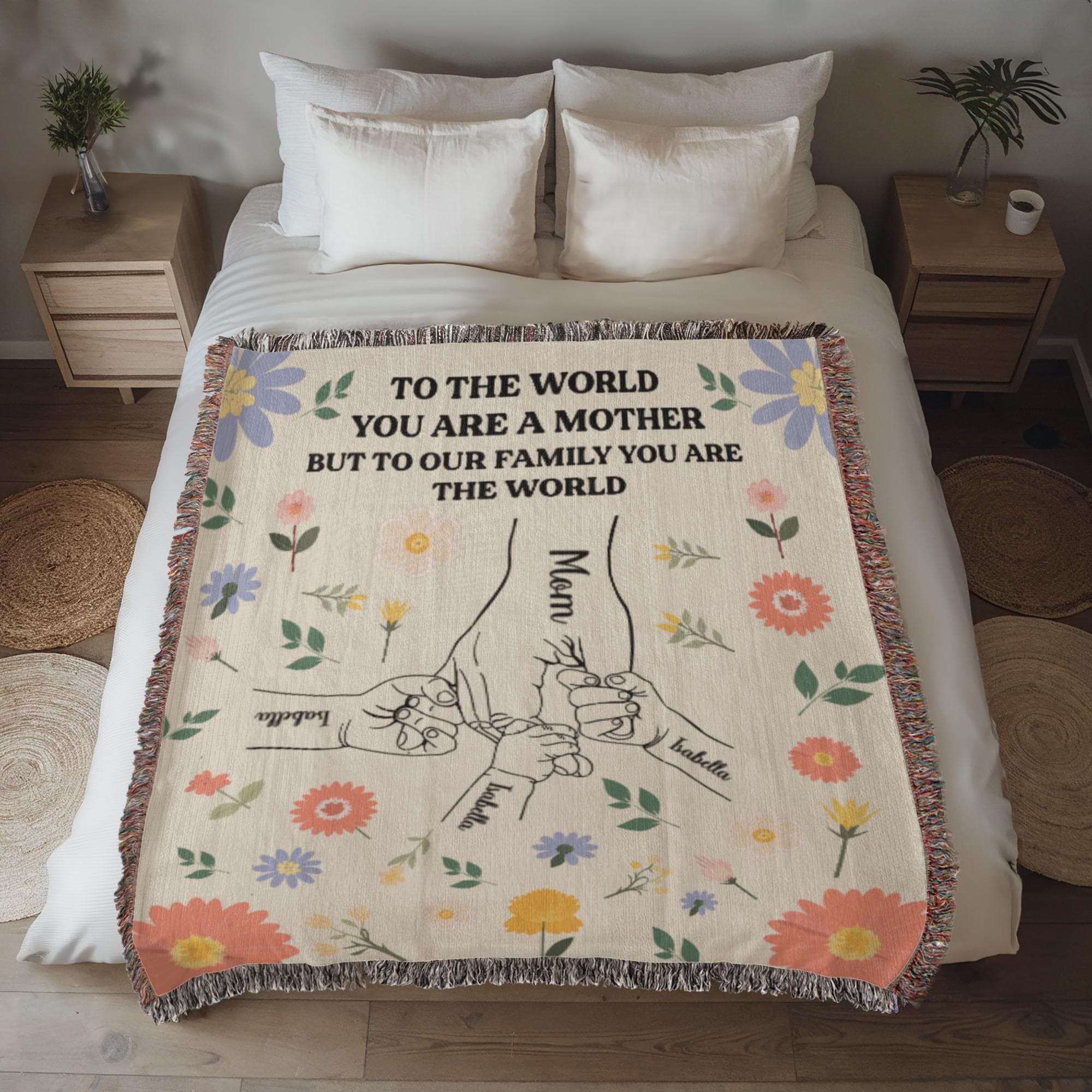 Blankets To the World You Are a Mother – Floral Woven Throw Blanket. To the World You Are a Mother – Floral Woven Throw Blanket.