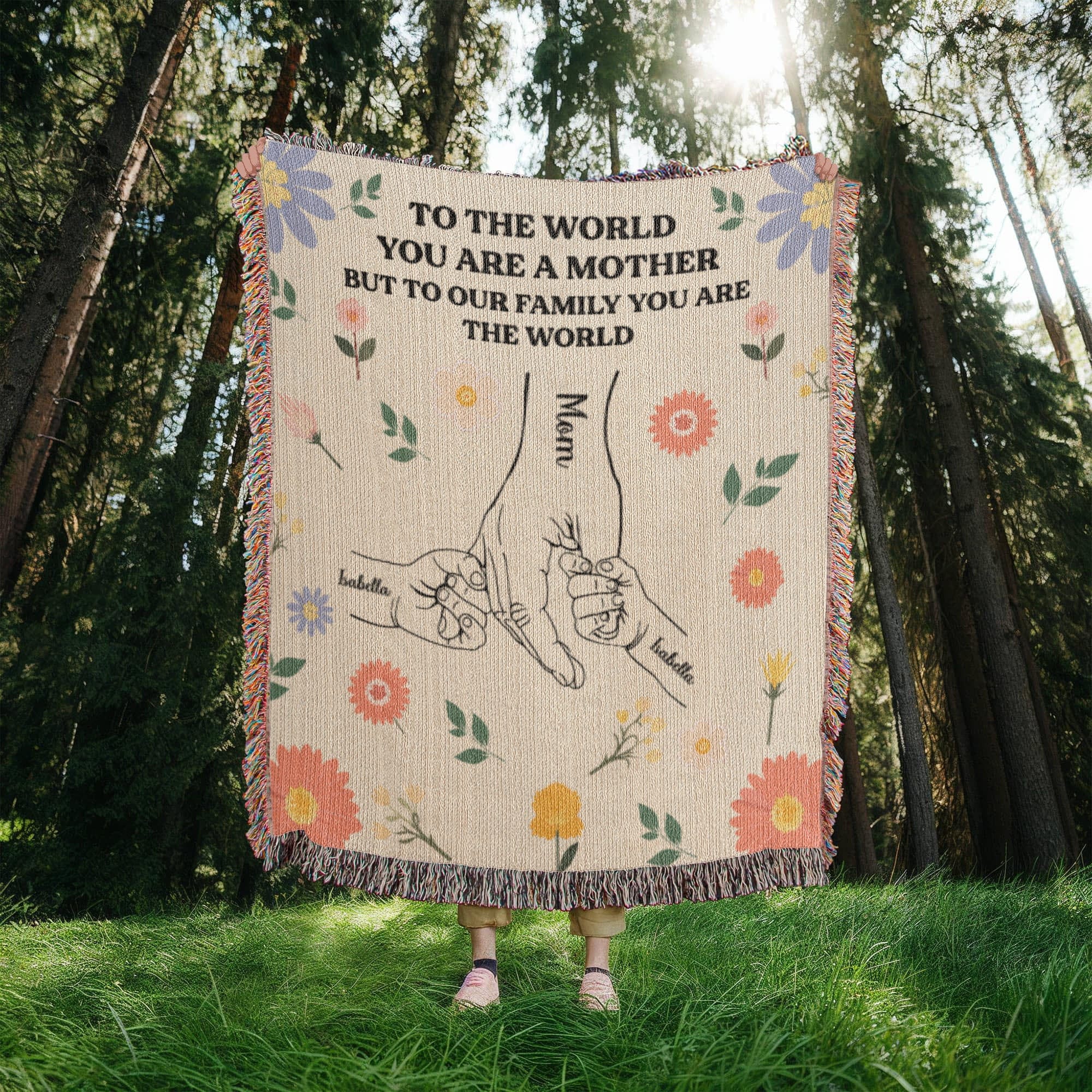 Blankets To the World You Are a Mother – Floral Woven Throw Blanket. To the World You Are a Mother – Floral Woven Throw Blanket.