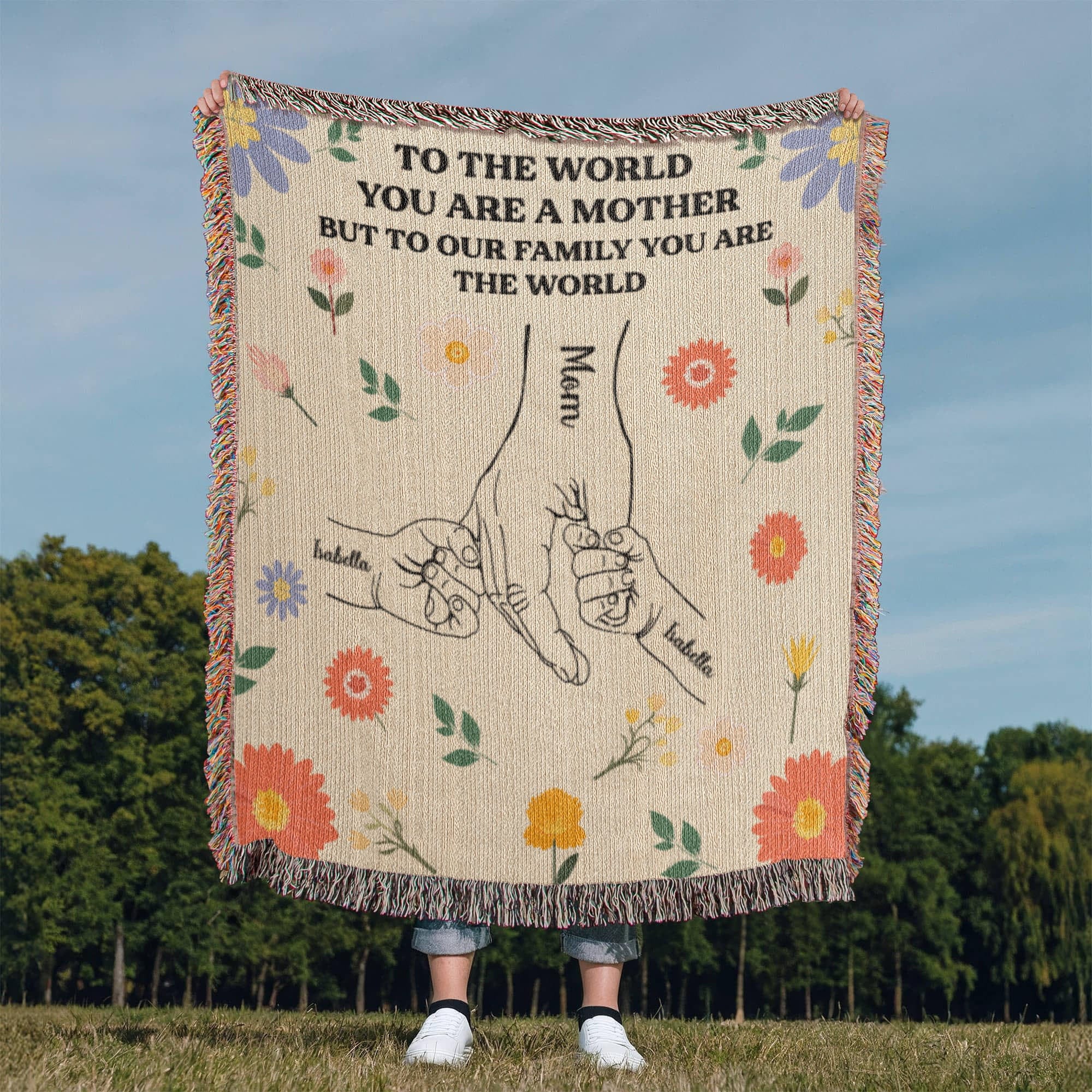 Blankets To the World You Are a Mother – Floral Woven Throw Blanket. To the World You Are a Mother – Floral Woven Throw Blanket.