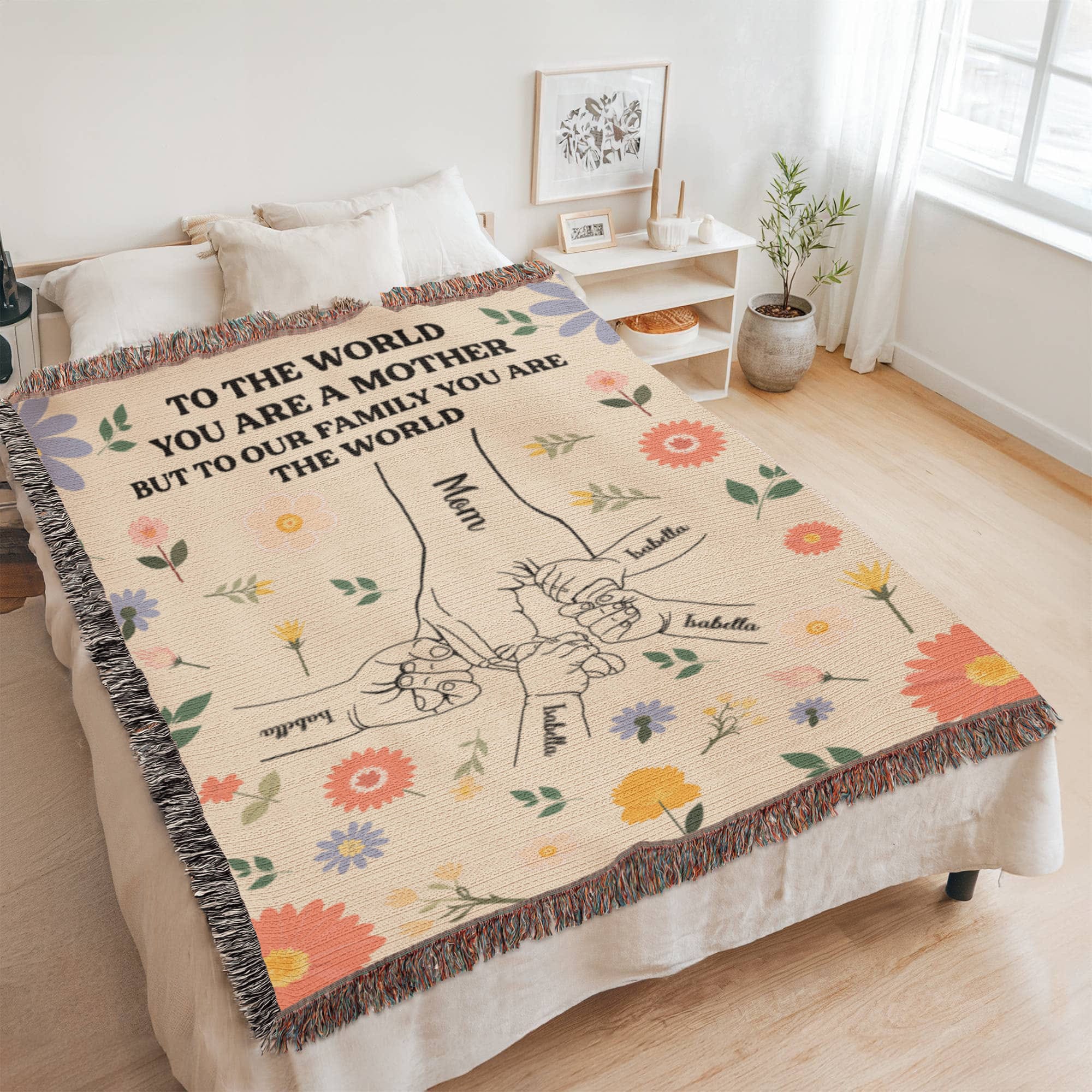 Blankets To the World You Are a Mother – Floral Woven Throw Blanket. To the World You Are a Mother – Floral Woven Throw Blanket.