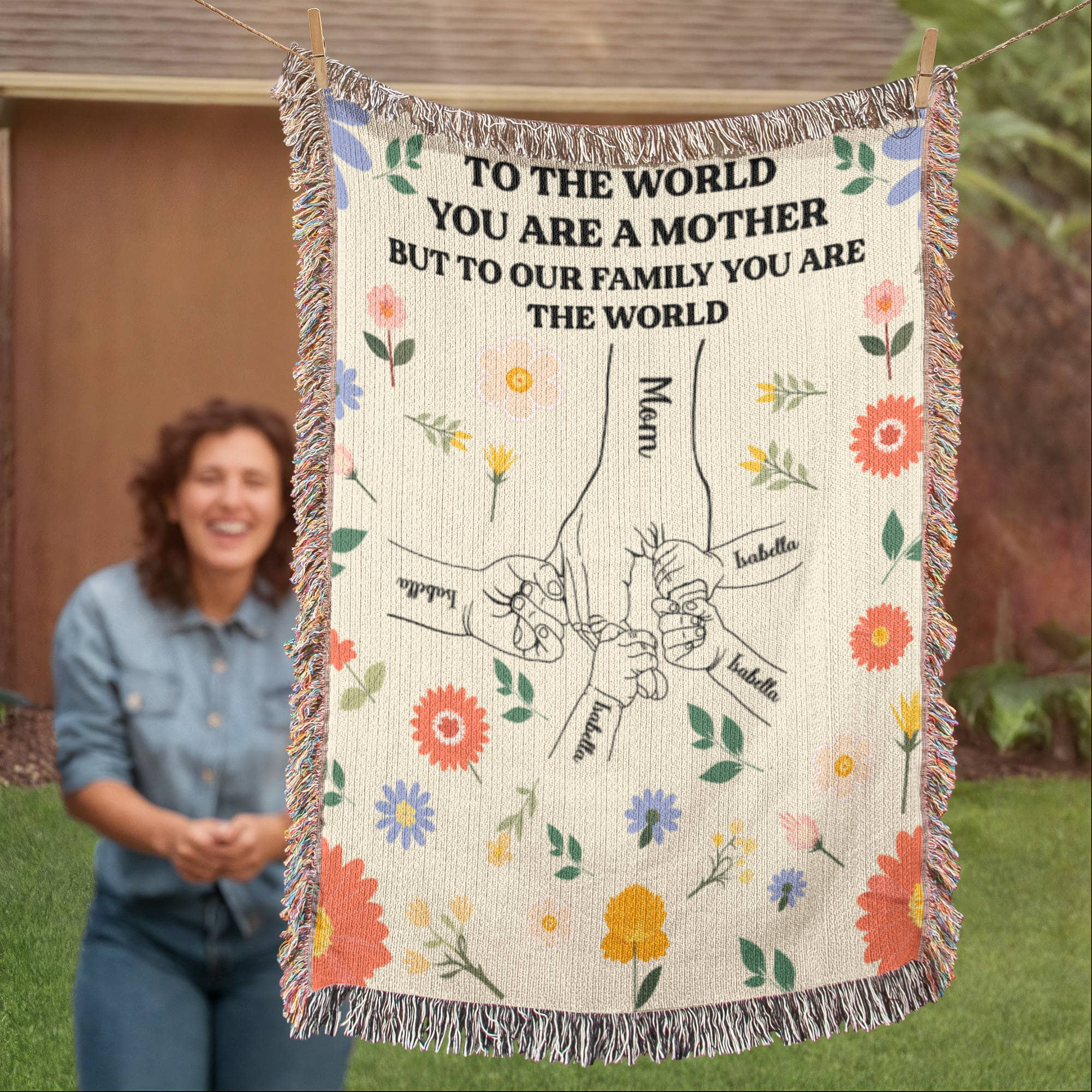 Blankets To the World You Are a Mother – Floral Woven Throw Blanket. To the World You Are a Mother – Floral Woven Throw Blanket.