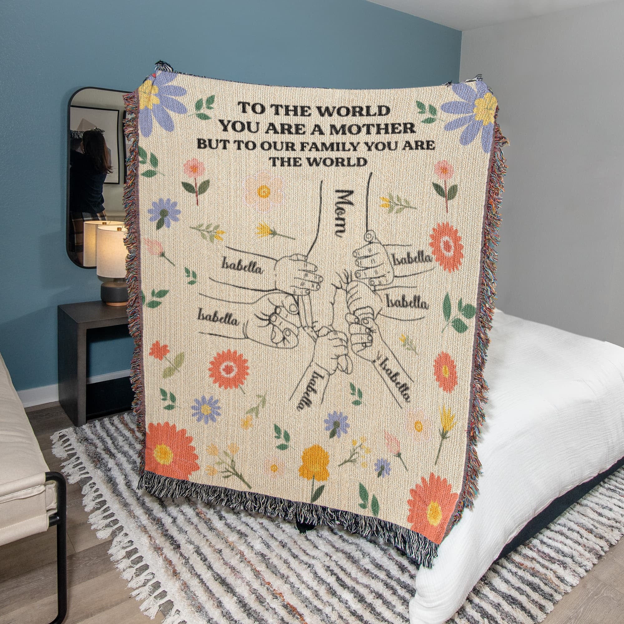 Blankets To the World You Are a Mother – Floral Woven Throw Blanket. To the World You Are a Mother – Floral Woven Throw Blanket.