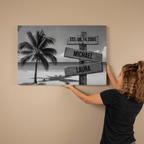 wall art Personalized Family Beach Canvas | Custom Family Name Wall Art with Tropical Palm Tree & Ocean | Coastal Family Home Decor Personalized Family Beach Canvas | Custom Family Name Wall Art with Tropical Palm Tree & Ocean | Coastal Family Home Decor