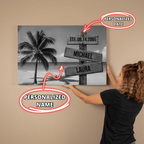 wall art Personalized Family Beach Canvas | Custom Family Name Wall Art with Tropical Palm Tree & Ocean | Coastal Family Home Decor Personalized Family Beach Canvas | Custom Family Name Wall Art with Tropical Palm Tree & Ocean | Coastal Family Home Decor