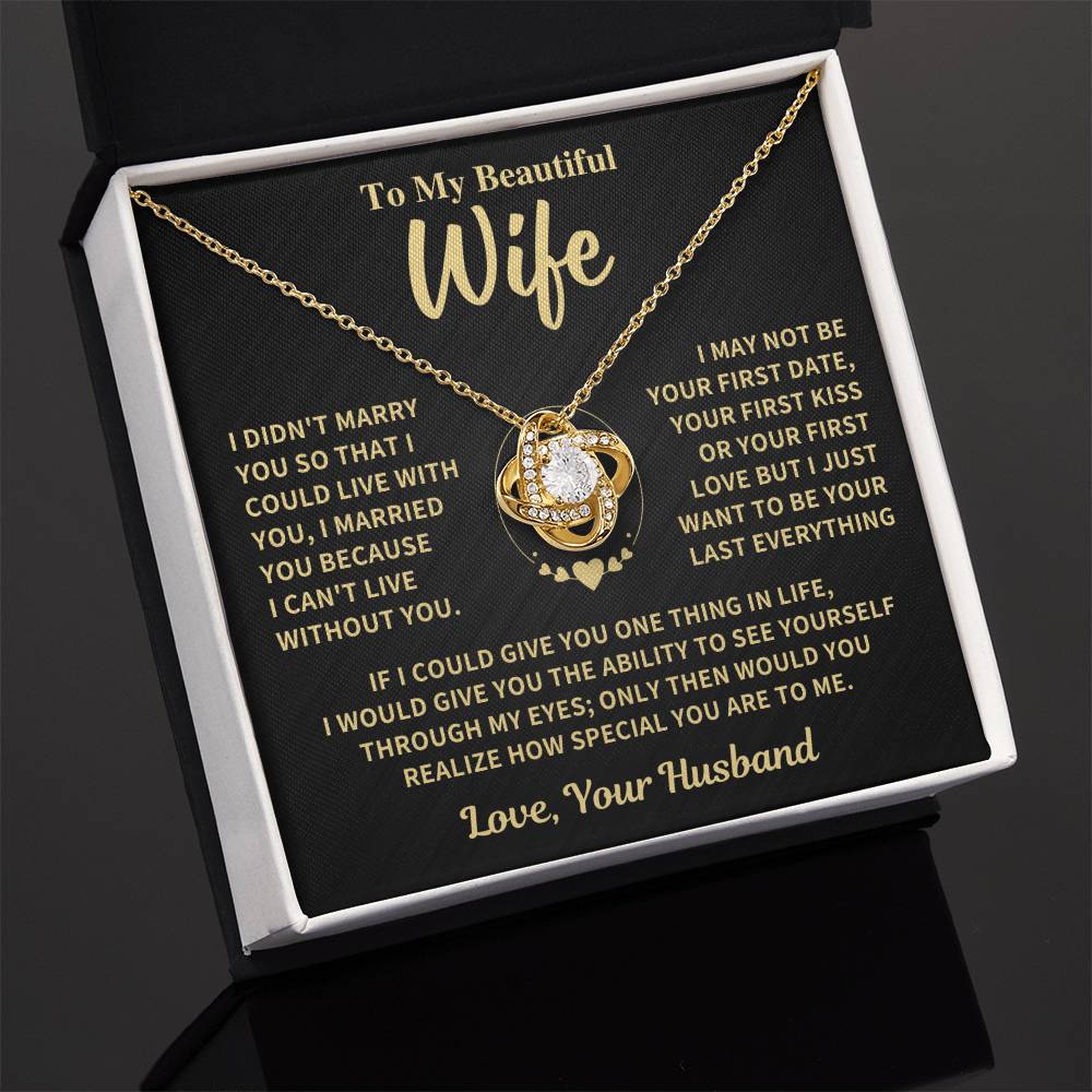 Jewelry Wife Gift, "My Last Everything", Knot Necklace Wife Gift, "My Last Everything", Knot Necklace